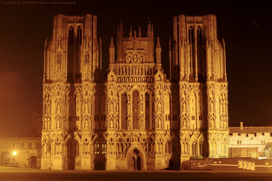 The West Face of the Cathedral at Night